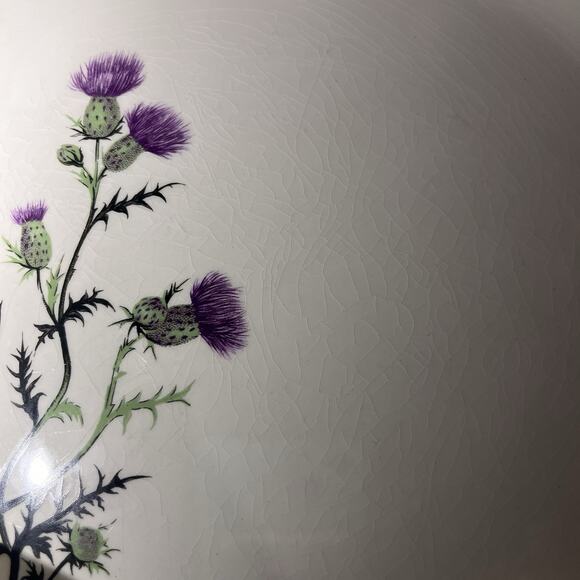 Vtg French Saxon China 22k Gold Thistle Plates Set Of 3 USA Floral Dinnerware - Picture 4 of 8